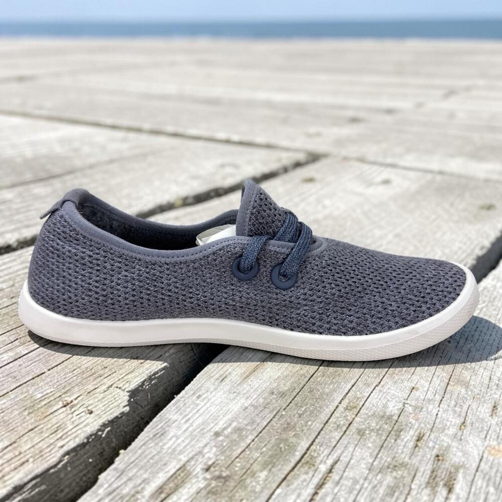 Allbirds Tree Skippers Womens 8 Dark Grey Charcoal Knit Boat Shoes Sneakers Deck